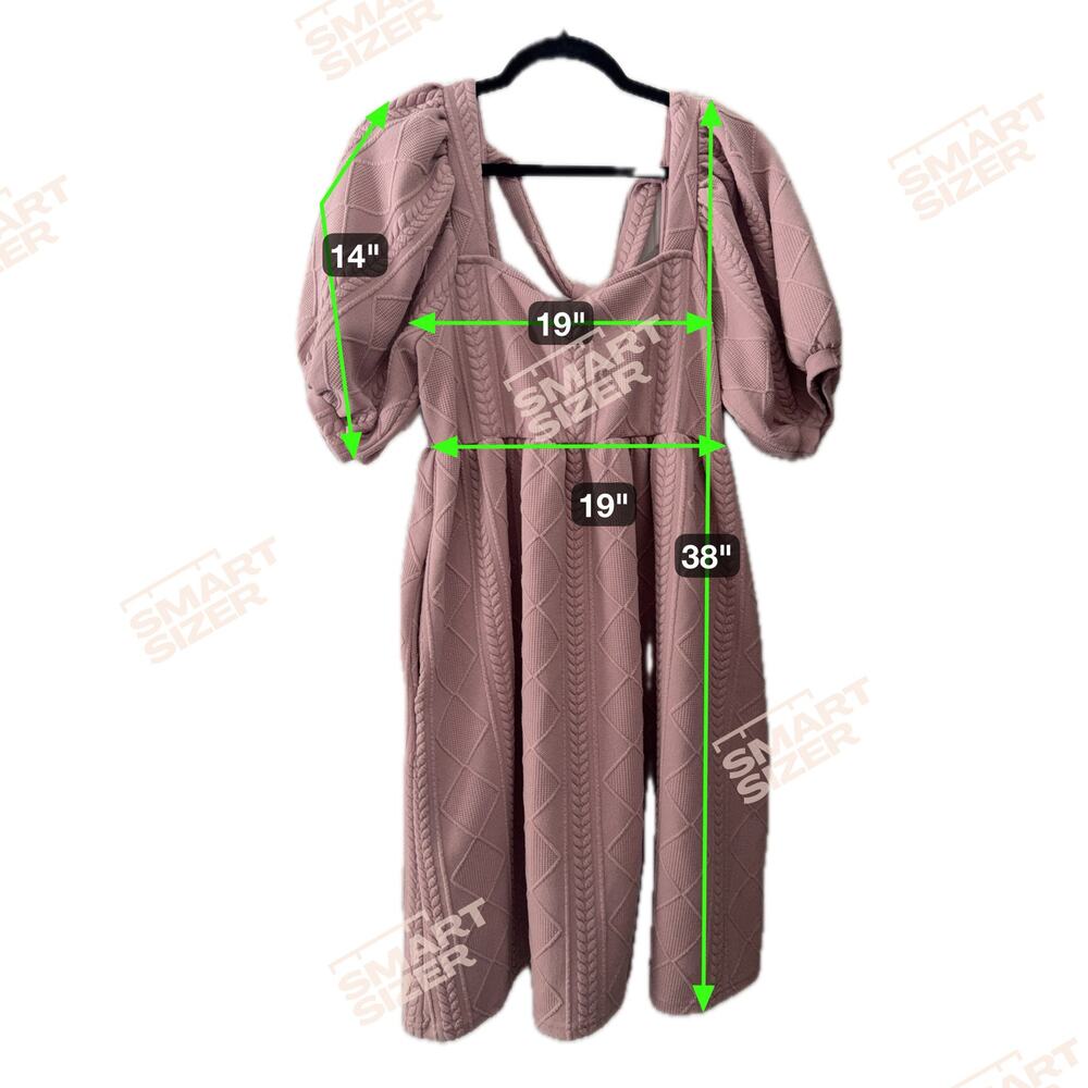 Pink Listicle Dress with Quilted Pattern Size Large - Picture 3 of 6